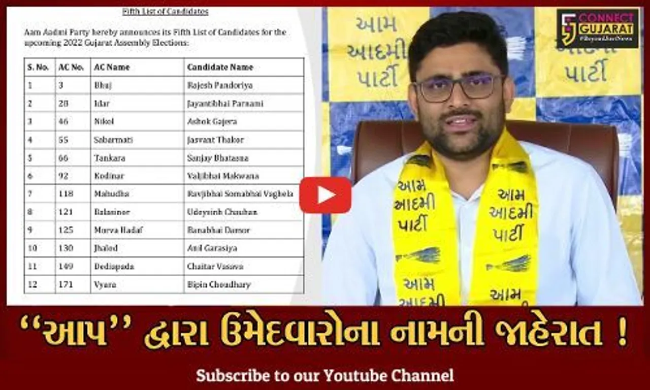 સુરત: આમ આદમી પાર્ટી દ્વારા વધુ 12 ઉમેદવારોના નામની કરવામાં આવી જાહેરાત