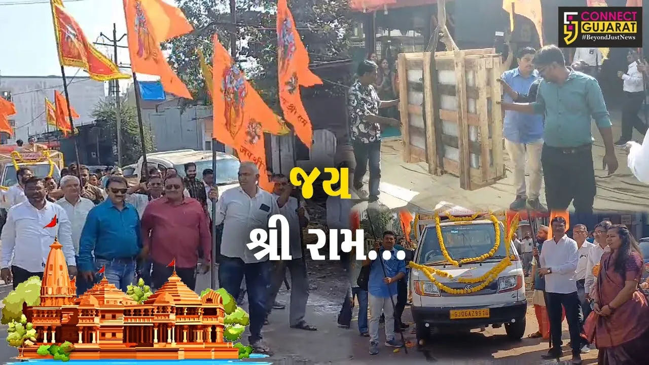 વડોદરા : રાજસ્થાનના સેન્ડ સ્ટોન પથ્થરમાંથી બનાવવામાં આવેલ તકતીઓને અયોધ્યા રવાના કરાય...