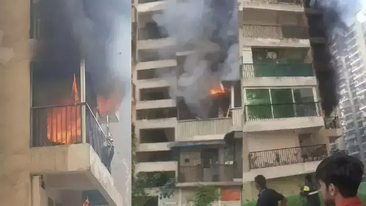 ગ્રેટર નોઇડા વેસ્ટના ગૌર સિટી 16મી એવન્યુના બે ફ્લેટમાં ભીષણ આગ