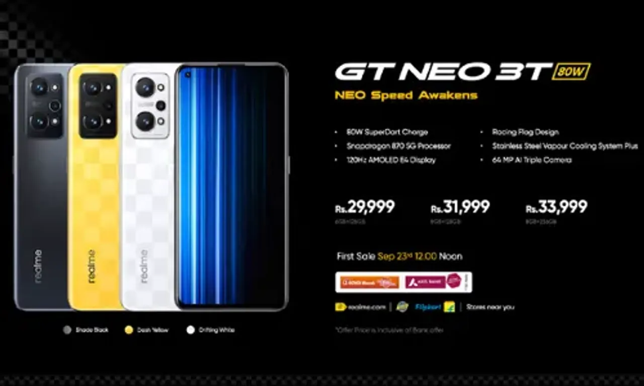 ભારતમાં 80W ચાર્જિંગ અને E4 AMOLED ડિસ્પ્લે સાથે Realme GT Neo 3T થયો લોન્ચ, જાણો કિંમત!