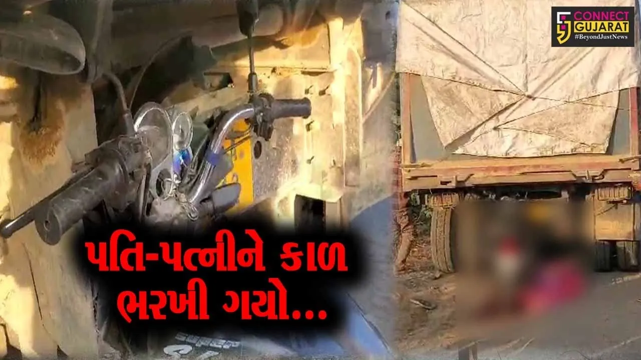 ભરૂચ: ઝઘડિયાના રાજપારડી નજીક ઉભેલ ટ્રક પાછળ ભટકાતા બાઈક સવાર પતિ-પત્નીનું મોત