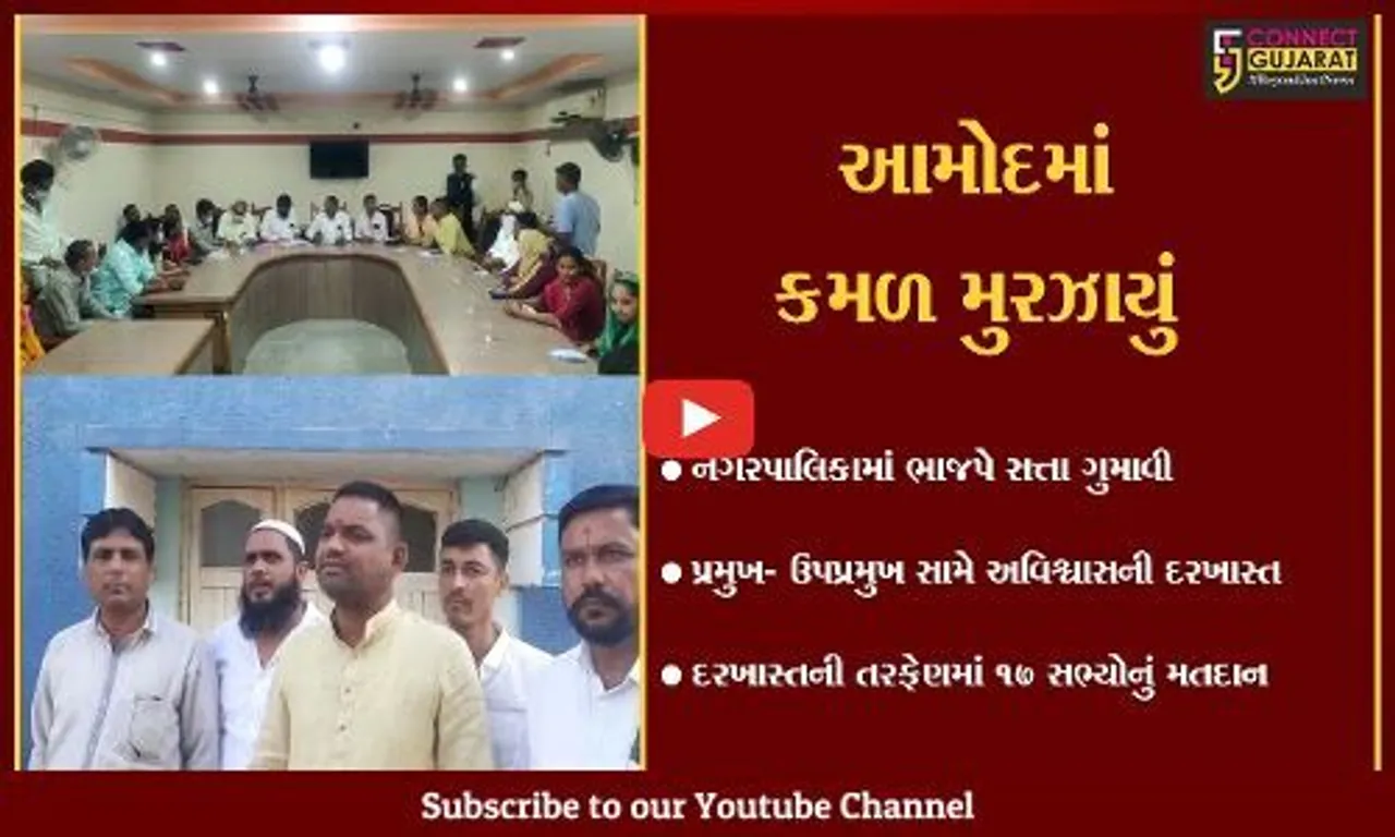 ભરૂચ :  આમોદ પાલિકામાં ભાજપમાં બળવો, વર્ષો બાદ મળેલી સત્તા ગુમાવી