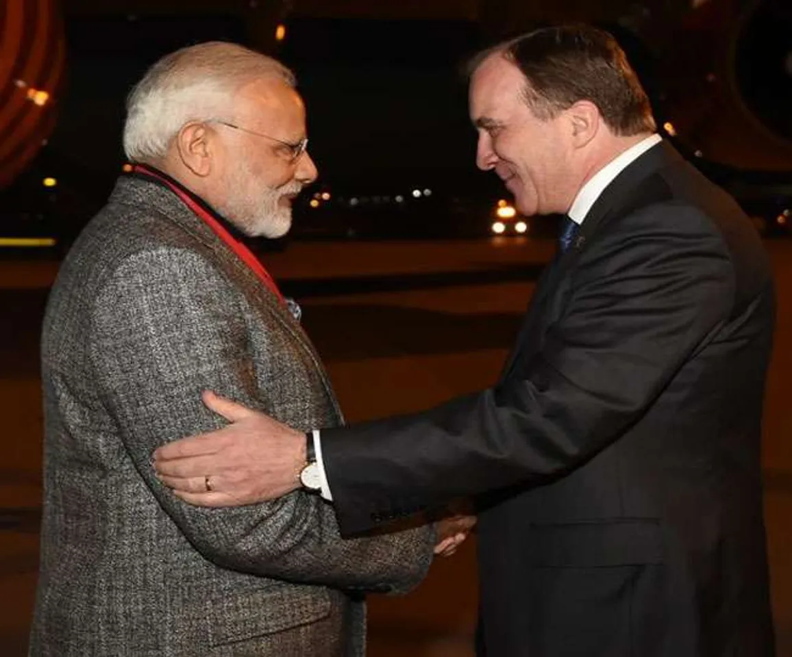 સ્ટોકહોમાં સ્વીડનના PMએ પ્રોટોકોલ તોડીને મોદીને એરપોર્ટ પર આવકાર્યા