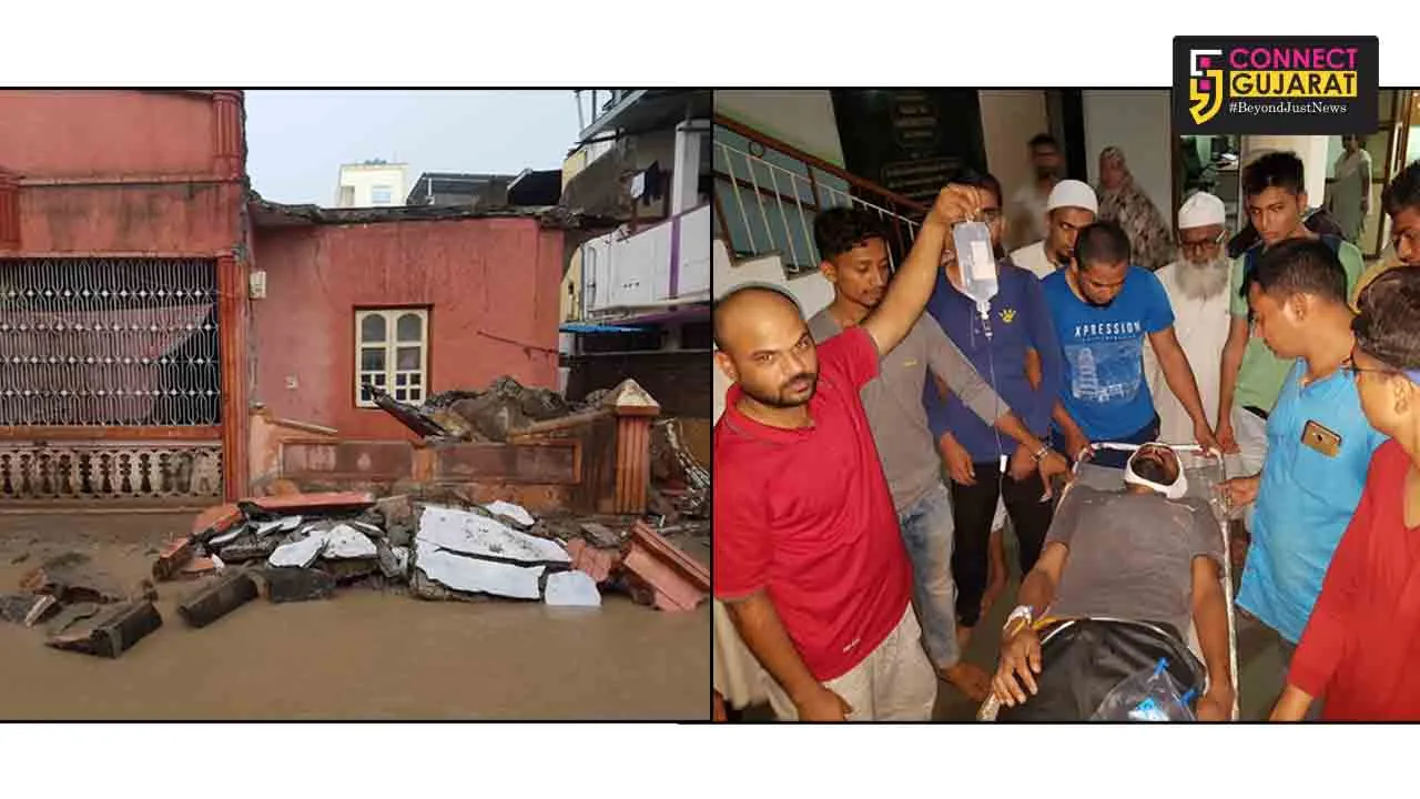 ભરૂચઃ જંબુસર બાયપાસ પાસે મકાનની દિવાલ તૂટી પડી, યુવાન દબાયો