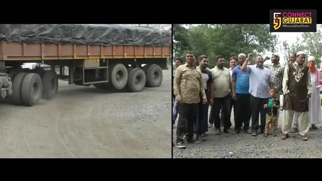 ભરૂચઃ જંબુસર બાયપાસ વિસ્તારમાં સર્જાયું ખાડાનું સામ્રાજ્ય, લોકોએ કર્યો સૂત્રોચ્ચાર