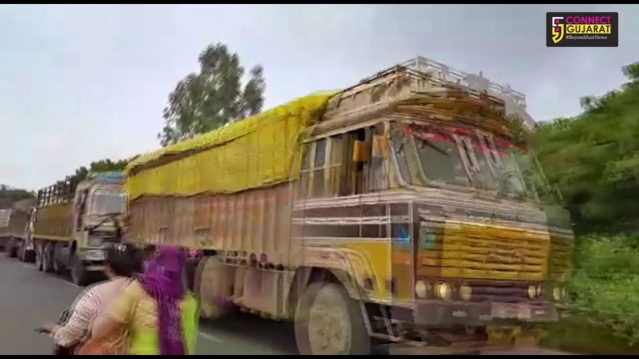 વડોદરાઃ પાદરા પાસે રસ્તામાં જ ટેન્કર બંધ પડી જતાં 3 કિમી સુધી લાગી વાહનોની કતાર