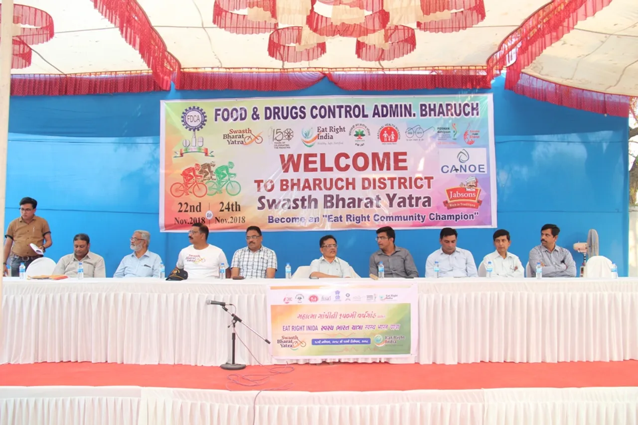 ભરૂચ ખાતે સ્વસ્થ ભારત સાયકલ યાત્રાનું થયું આગમન