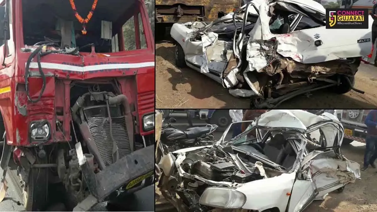 ભરૂચ : હોટલ ન્યાય મંદિર નજીક અલ્ટો કાર અને ટ્રેલર વચ્ચે સર્જાયો અકસ્માત,૩ ઘાયલ,૧ગંભીર