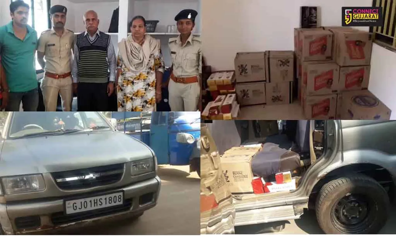 વાઘોડિયાના જરોદ હાઇવે પરથી વિદેશી દારૂના જથ્થા સાથે અમદાવાદનું દંપતિ ઝડપાયું
