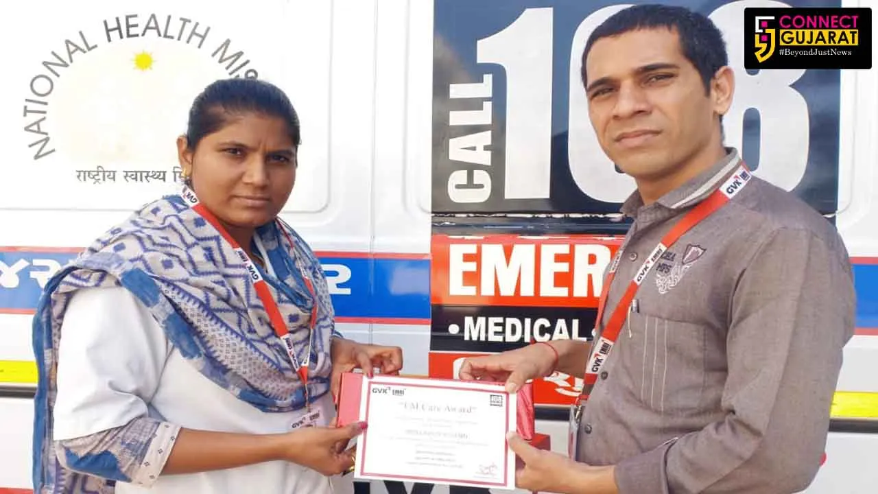 પ્રસુતાની એબ્યુલન્સમાં જ સફળ પ્રસુતિ બદલ કરાયું ૧૦૮ કર્મીનું સન્માન, જિલ્લા કલેકટરે પાઠવી શુભેચ્છા