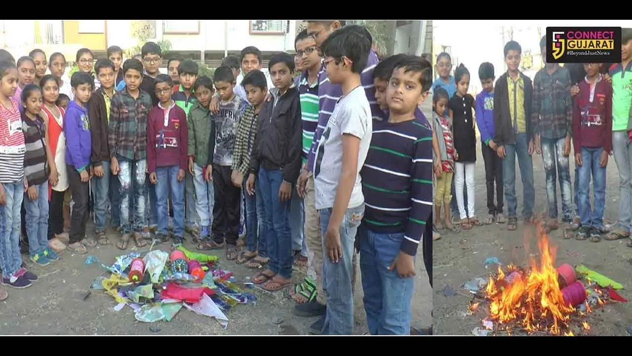 રાજકોટ: નાના ભુલકાઓએ કરી પતંગ અને ફિરકીની હોળી, જાણો શું છે કારણ