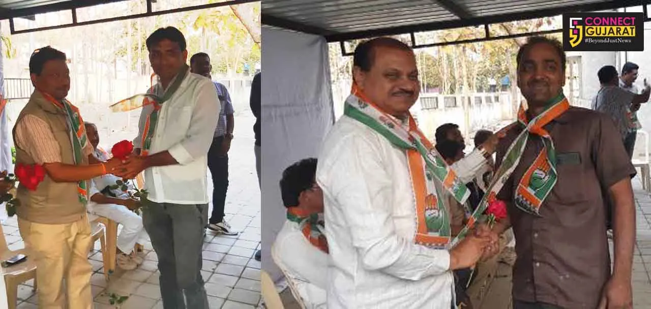 તાપી:જિલ્લા ભાજપ લઘુમતી મોરચાના મહામંત્રી સહિતના અન્ય યુવકોએ કર્યા કોંગ્રેસી ખેસ ધારણ