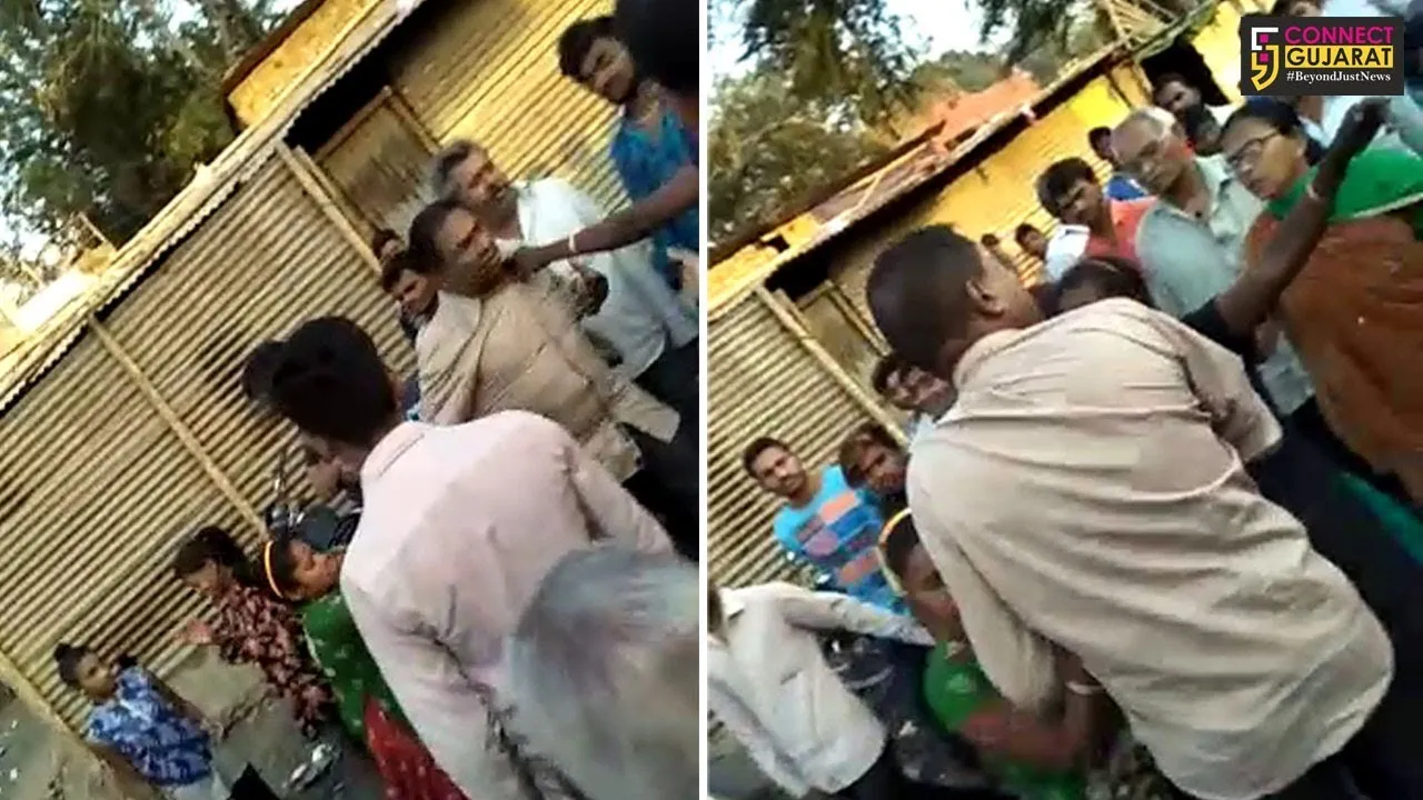 સુરત: શનિવારી બજારમાં લોકોએ બે હપ્તાખોર ઈસમોની કરી ધોલાઈ