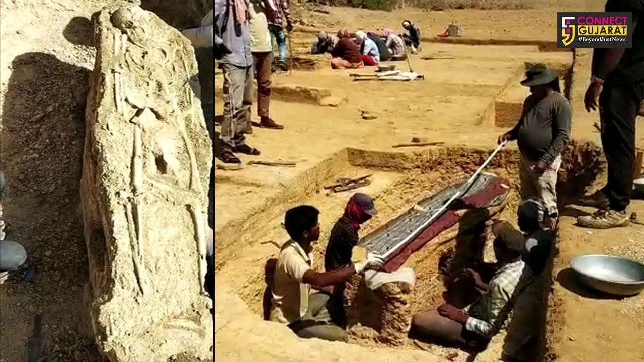 રાજ્યમાં પ્રથમ વખત કચ્છમાં મળ્યા લંબ ચોરસ પથ્થરોની કબરોના અવશેષો