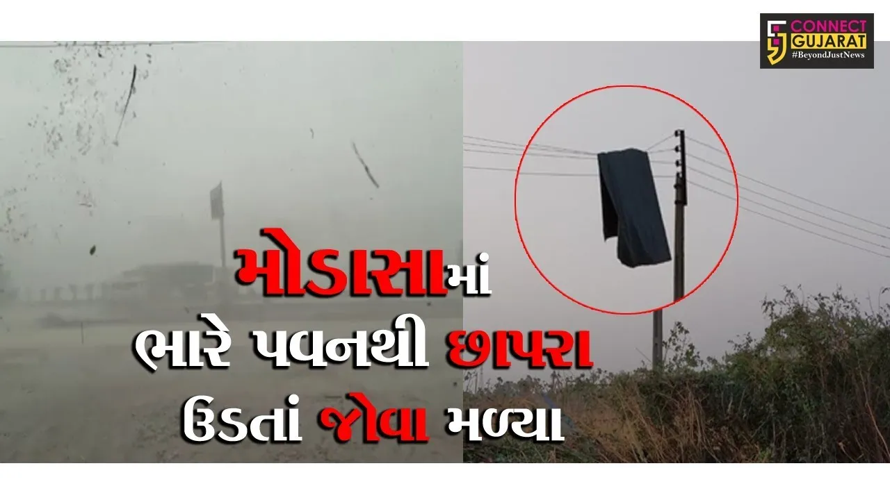 અરવલ્લીના મોડાસામાં ભારે પવનથી રાત્રે વીજળી ગૂલ, વીજ પોલ પર કરંટના તણખલા