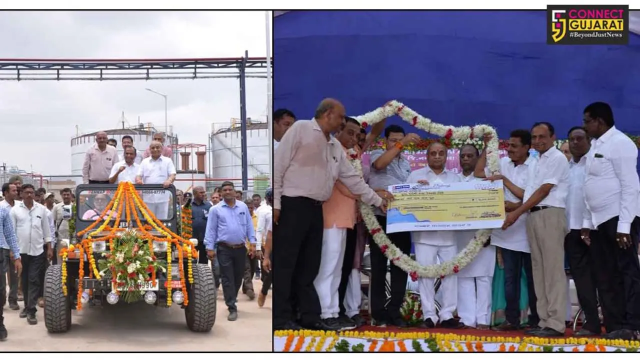 નર્મદા ખાંડ ઉદ્યોગ સહકારી મંડળી લિ. ખાતે અંદાજે રૂા.૬૦ કરોડનાં ખર્ચે નવનિર્મિત ૪૫ કે.એલ.પી.ડી. ઇથેનોલ પ્લાન્ટનું નાયબ મુખ્યમંત્રીના હસ્તે ઉદઘાટન