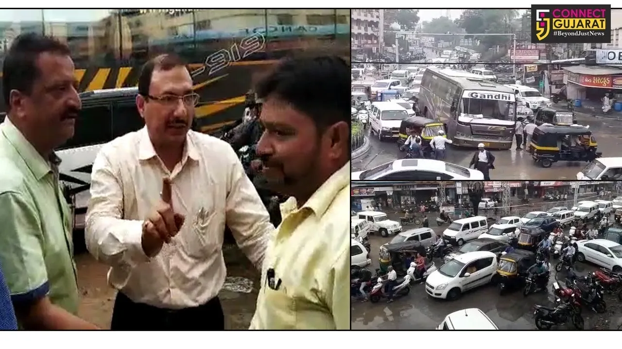 ભરૂચ:કસક વિસ્તારમાં પહેલા વરસાદમાં જ રસ્તા ધોવાયા,ખાડાના પગલે સર્જાયો ટ્રાફિક જામ