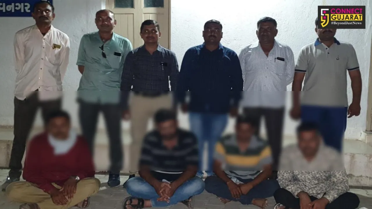 ભાવનગર ક્રાઇમ બ્રાન્ચએ વલ્લભીપુર વાડીમાં જુગાર રમતા ચાર શખ્સોને ઝડપી પાડ્યા  