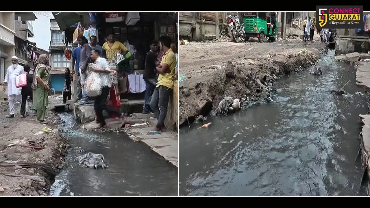 ભરૂચ: ગાંધી બજારના વેપારીઓ અને રાહદારીઓ ઉભરતી ગટર અને ખખડજ માર્ગના કારણે ત્રાહિમામ