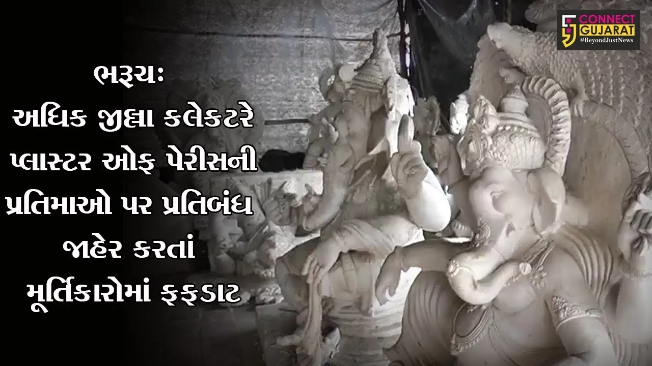 ભરૂચ: અધિક જીલ્લા કલેકટરે પ્લાસ્ટર ઓફ પેરીસની પ્રતિમાઓ પર પ્રતિબંધ જાહેર કરતાં મૂર્તિકારોમાં ફફડાટ