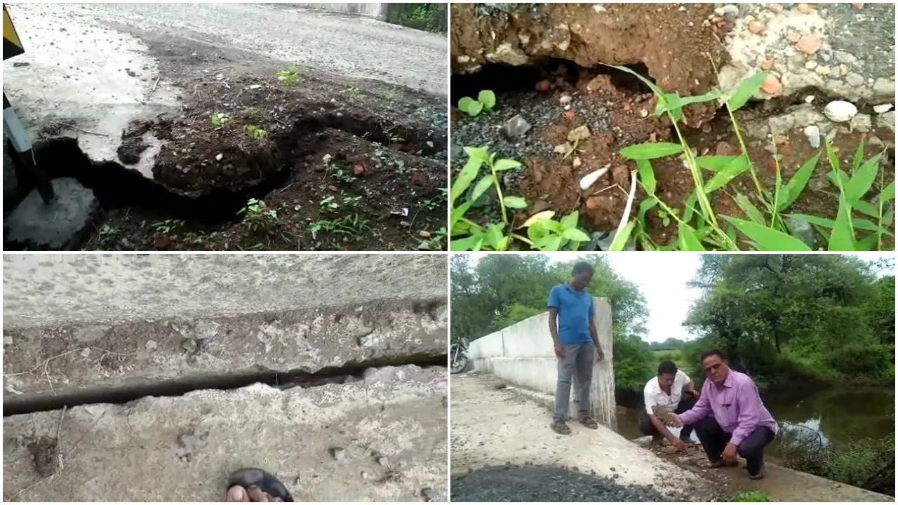 કરજણ: કોઠીયા ગામના સ્ટેન્ડ નજીક છ માસ અગાઉ બનાવવામાં આવેલ નાળામાં પડી મોટી તિરાડો