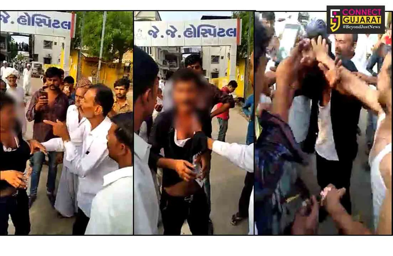 થરાદ  : મોબાઈલ ચોર પકડાઈ જતાં લોકોએ જાહેરમાં જ ચખાડ્યો મેથીપાક
