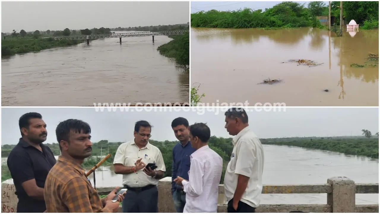 ભારે વરસાદના પગલે જંબુસર આમોદ વચ્ચે વહેતી ઢાઢર નદીમાં ઉદ્દભવેલી પૂરની સ્થિતિ