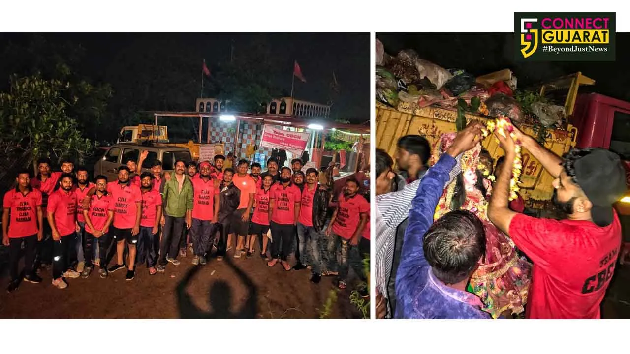 ભરૂચમાં દશામાના વિસર્જન સ્થળેથી એકત્ર કરાયો ૧૩ ટન જેટલો પૂજાપો