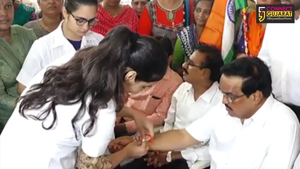 સુરત:સાંસદ સીઆર પાટીલને ત્યાં ઉજવાયું અનોખું રક્ષા બંધન