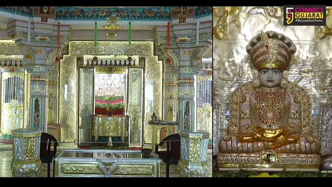 રાજકોટ: સોની બજારના જૈન દહેરાસરમાં રીયલ ડાયમંડની અનોખી આંગીના દર્શન