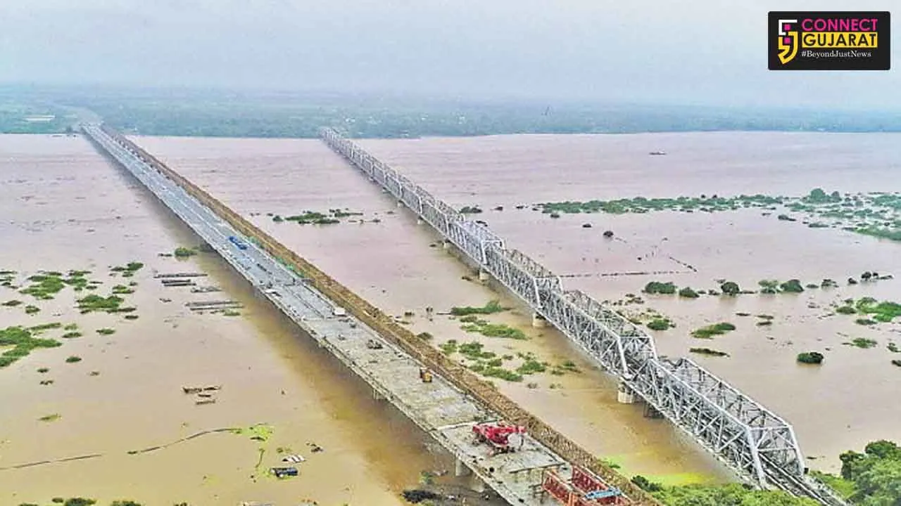 ભરૂચના ગોલ્ડન બ્રીજ ખાતે 6 વર્ષ બાદ નર્મદાએ 28 ફૂટની સપાટી વટાવી