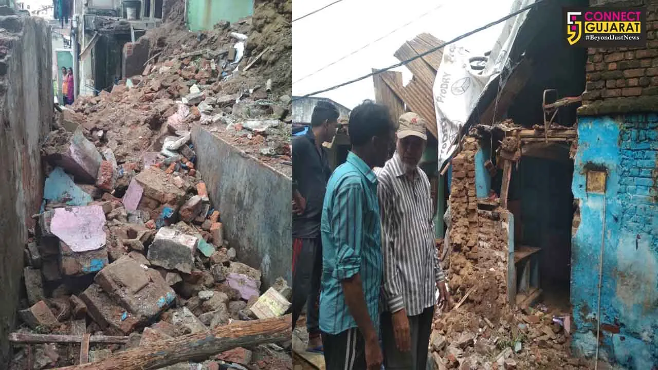 ભરૂચના લાલબજાર વિસ્તારમાં મકાન ધરાશાયી