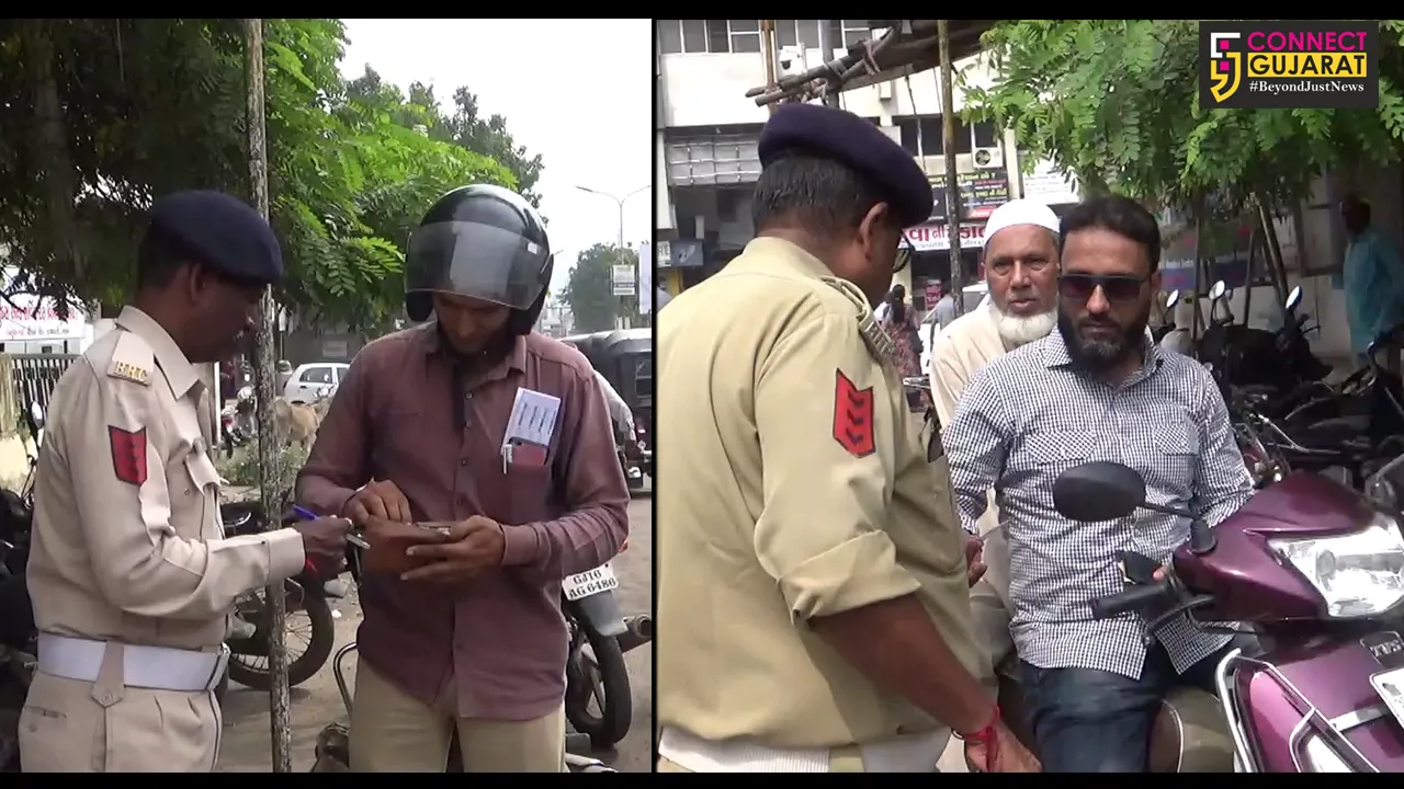 ભરૂચ : ટ્રાફિકના નવા નિયમોનું પાલન કરાવવા ટ્રાફિક પોલીસ મેદાનમાં