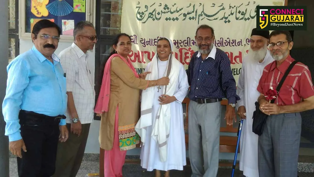 ભરૂચના ધી યુનાઇટેડ મુસ્લિમ એસોસિએશન ટ્રસ્ટ દ્વારા  મેડમ સિસ્ટર સોનીમ્મા વર્ગીશનું કરાયું સન્માન