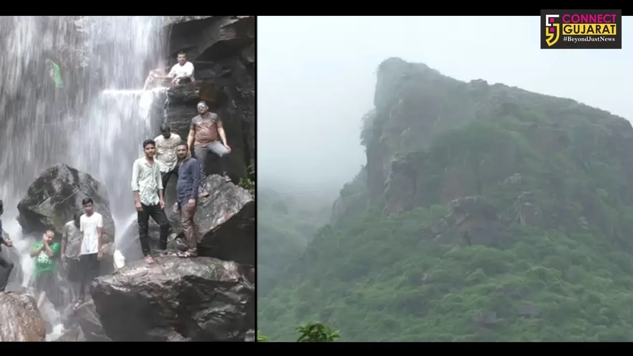 સૌરાષ્ટ્રમાં મેઘ મહેરથી પ્રકૃતિ સોળે કળાએ ખીલી ઉઠી, ઓસમ ડુંગર ખાતે વહ્યો સહેલાણીઓનો ધોધ