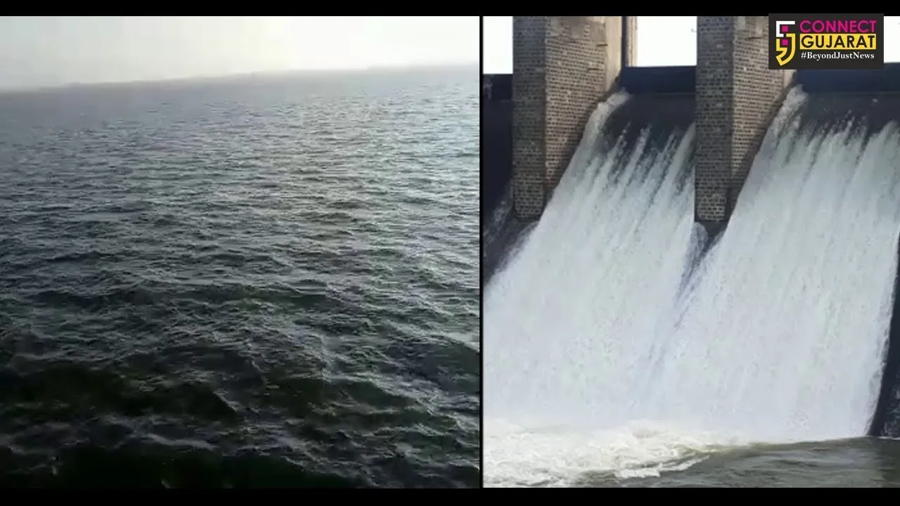 રાજકોટ : ભાદર- 1 ડેમ ઓવરફલો થતાં બે દરવાજા ખોલવામાં આવ્યો