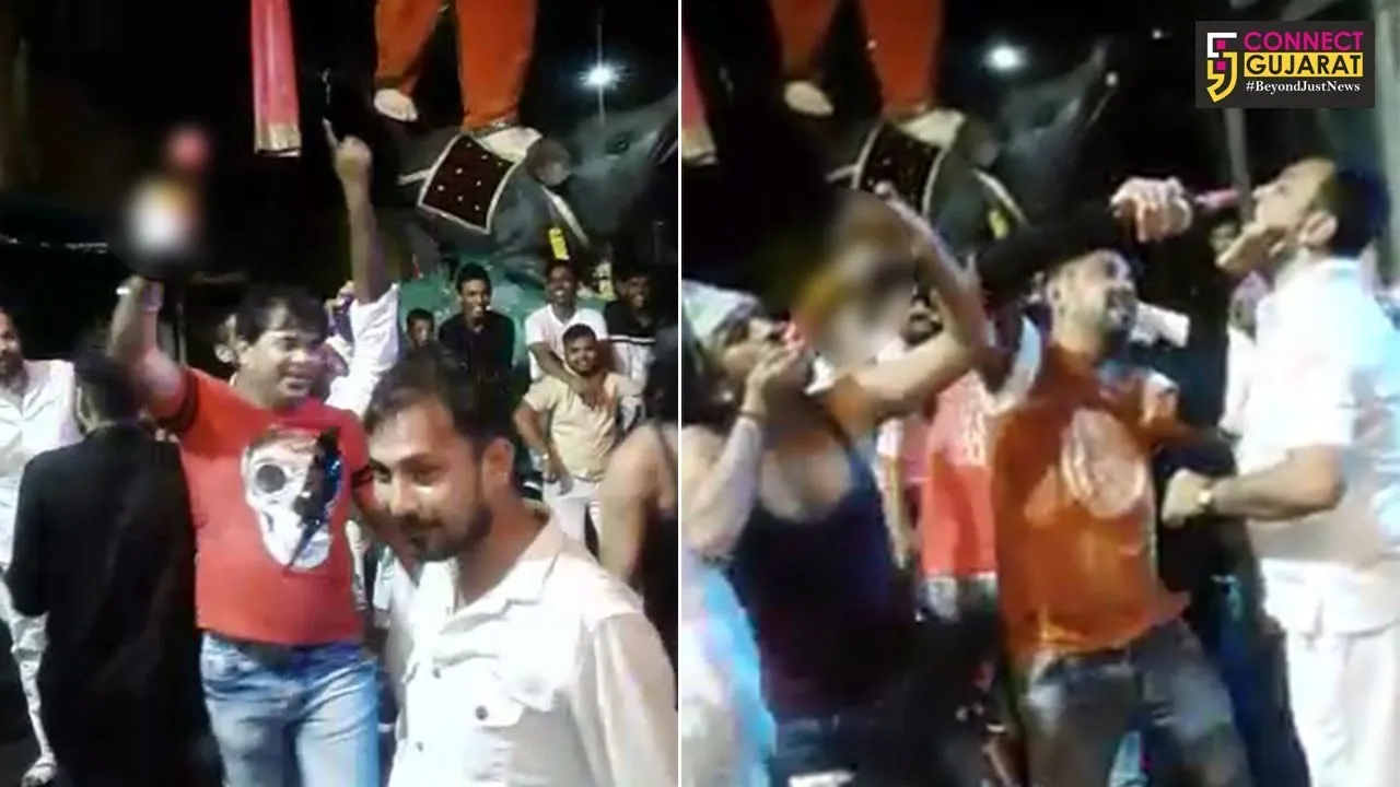 સુરત : શ્રીજીના આગમન વખતે હાથમાં દારૂની બોટલ લઈને નાચતા 8 યુવાનોની પોલીસે કરી ધરપકડ