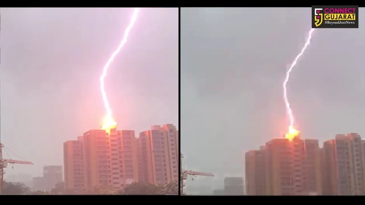 અમદાવાદ : આકાશી વીજળી પડવાના લાઇવ દ્રશ્યો, જાણો કયાં પડી વીજળી