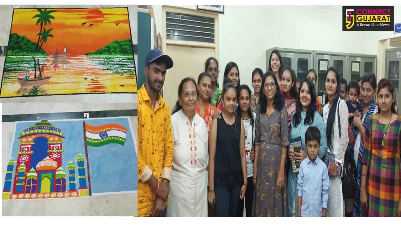 અંકલેશ્વરની જે એન પેટિટ લાઇબેરી ખાતે રંગોળી સ્પર્ધા યોજાઈ 