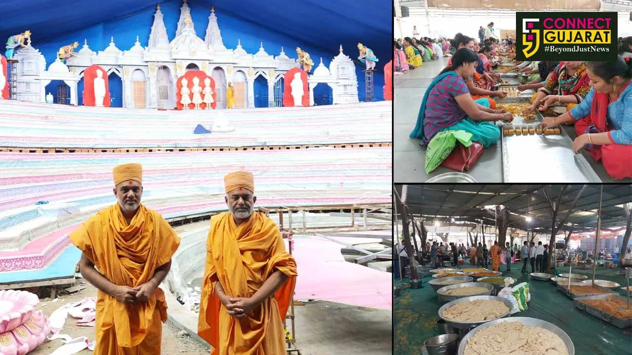 પ્રમુખ સ્વામીની ૯૯મી જન્મજયંતિ નિમિત્તે અટલાદરા મંદિર ખાતે યોજાયો અન્નકુટ