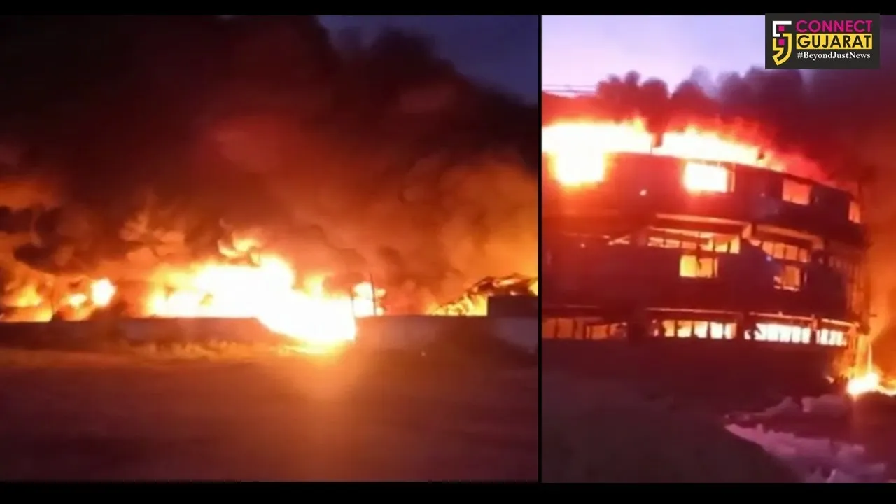 ભચાઉ: પ્લાસ્ટીક બનાવતી ઓસવાલ કંપનીમાં ભીષણ આગ