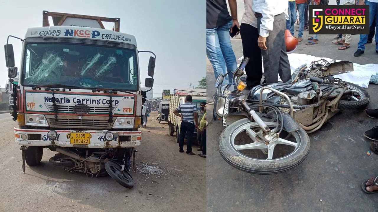 અંકલેશ્વર:નેશનલ હાઇવે પર ટ્રક અને બાઇક વચ્ચે ગમ્ખ્વાર અકસ્માત,૧નું મોત