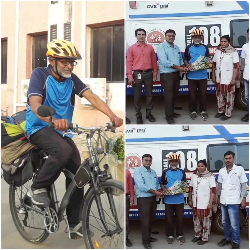 પ્રદૂષણ નિયંત્રણ અને રોડ સેફટી ઉદ્દેશ સાથે ૭ હજાર કી.મી.ની સાયકલ યાત્રાએ નીકળેલા આધેડ ભરૂચમાં