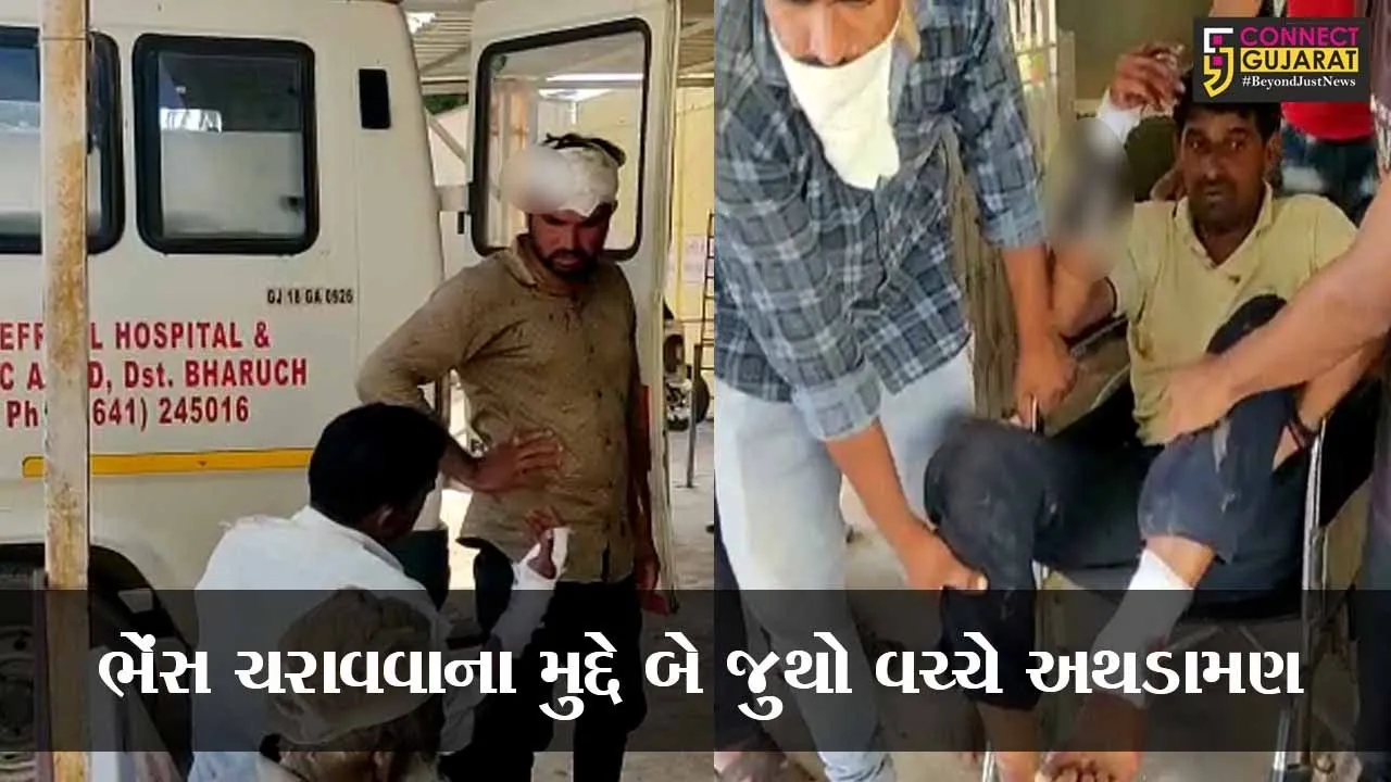 આમોદ : સરભાણમાં ભેંસ ચરાવવા મુદ્દે ધિંગાણું થતાં સાત લોકોને પહોંચી ઇજા