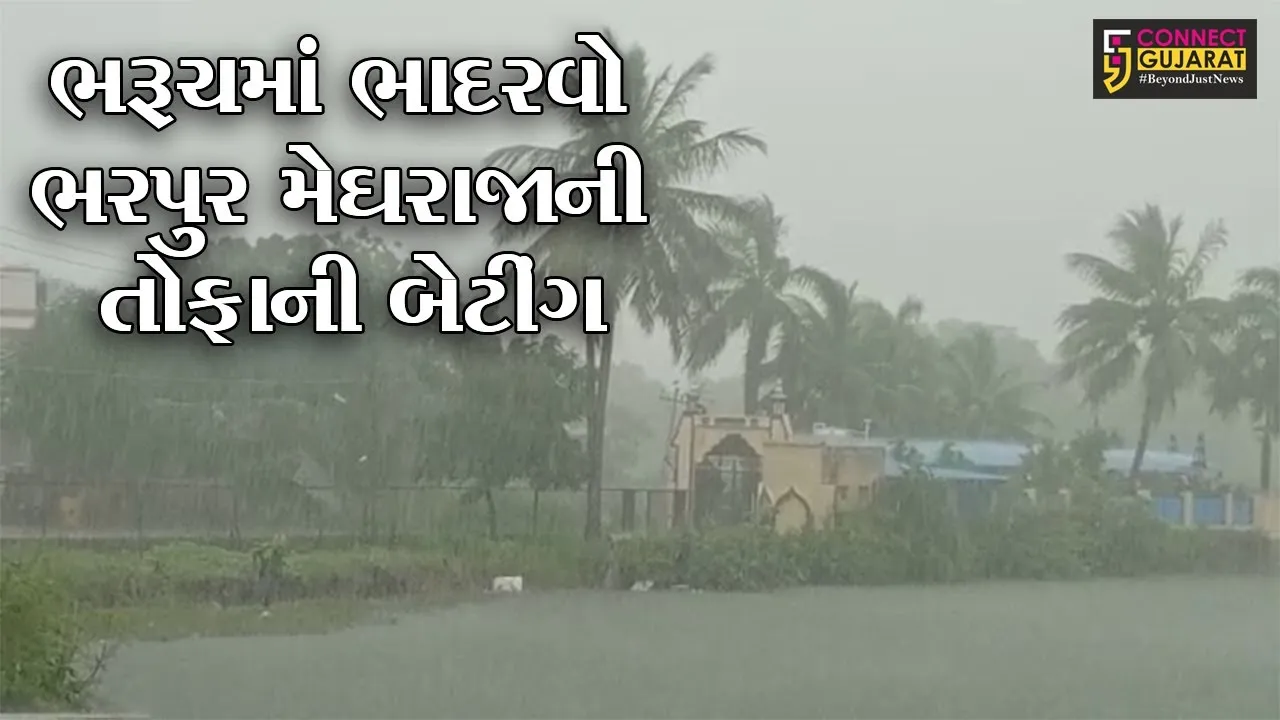 ભરૂચ : માત્ર દોઢ કલાકમાં 3 ઇંચ વરસાદ, મેઘરાજાએ શહેરને ધમરોળ્યું