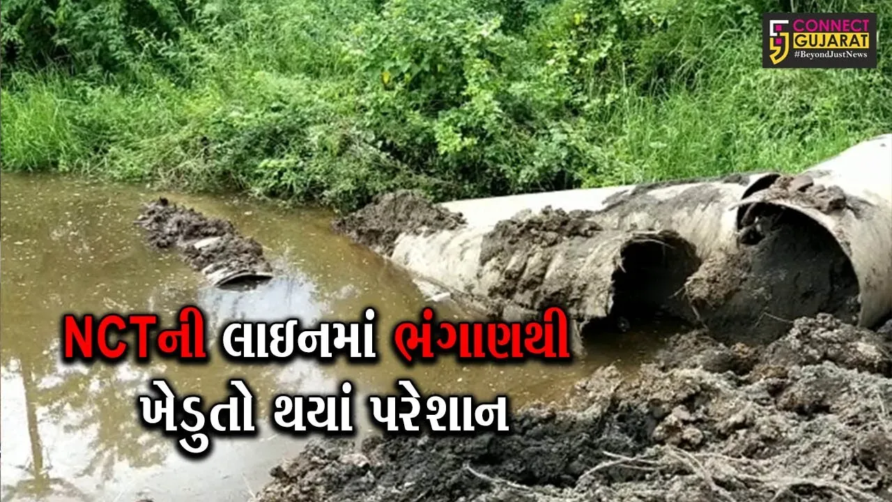 ભરૂચ : હાંસોટના દીગસ નજીક લાઇનમાં ભંગાણ, ખેતરોમાં ફરી વળ્યાં દુષિત પાણી