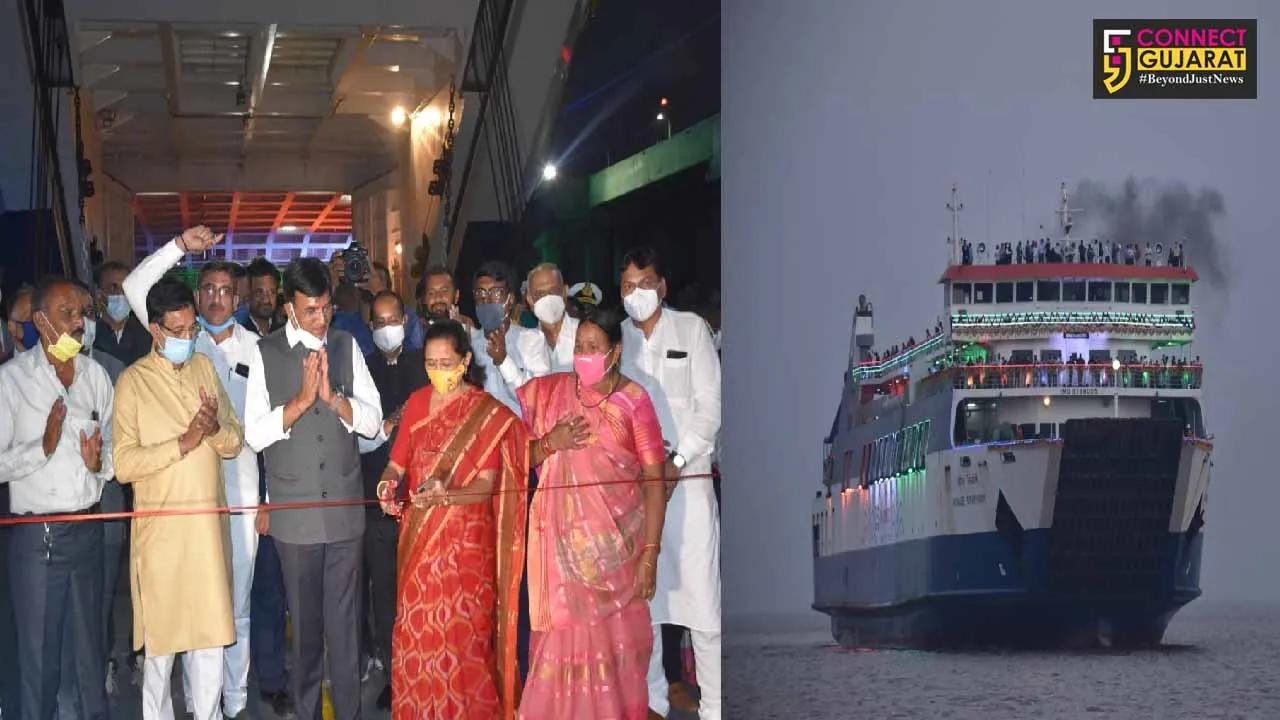ભાવનગર : રોપેક્સ ફેરી સર્વિસમાં મંત્રી મનસુખ માંડવીયા હજીરાથી ઘોઘા પહોંચ્યા