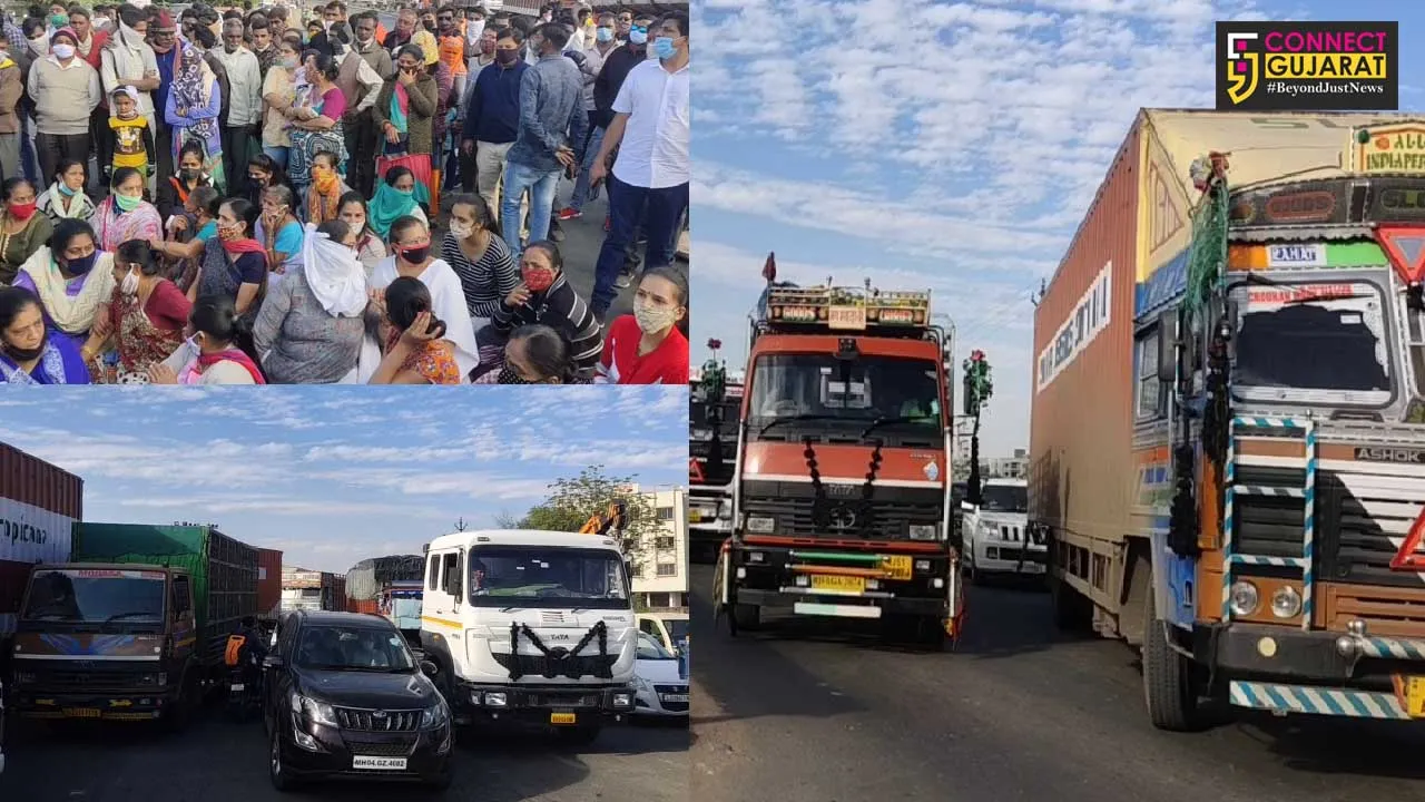 અરવલ્લી : મોડાસામાં ગર્ભવતી યુવતીના મોત બાદ બાયપાસ ખાતે સર્કલ બનાવાની માંગ સાથે લોકોનો ચક્કાજામ