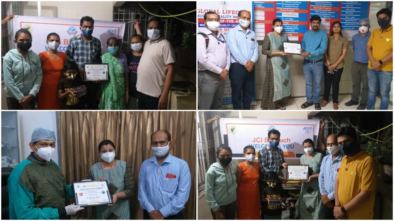 ભરૂચ : કોરોના મહામારીમાં જિલ્લાના ફ્રન્ટલાઇન વોરિયર્સનું કર્યું સન્માન