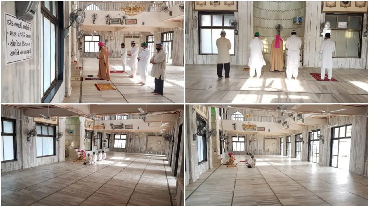 ભરૂચ: કોરોનાના કહેર વચ્ચે રમઝાન ઇદના પર્વની ઉજવણી, મસ્જિદમાં સિમિત લોકોએ નમાઝ અદા કરી